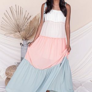 Llacie Boutique Color Block Maxi Dress